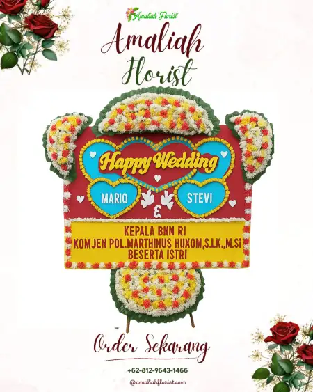 Papan Bunga Pernikahan Dinuk